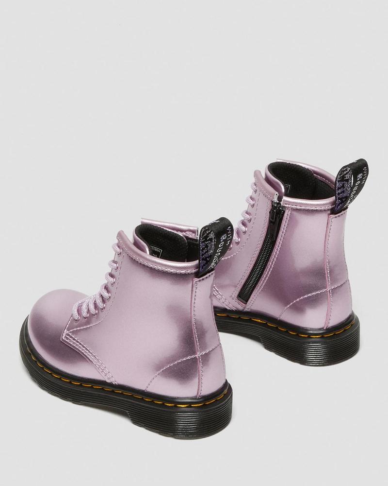 Kids' Dr Martens Toddler 1460 Metallic Lace Up Boots Pink | AU 696LIS